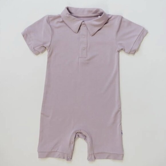 NWT 12-18m Bubble Baby Mauve Polo Romper Gender Neutral - Picture 1 of 4